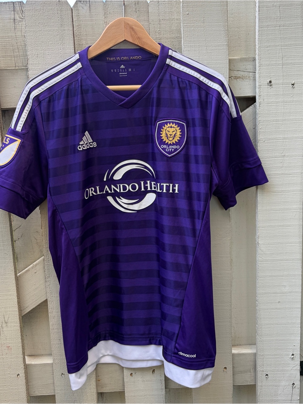 VTG Orlando City SC 2015 2016 Adidas MLS Home Soccer Jersey Purple White